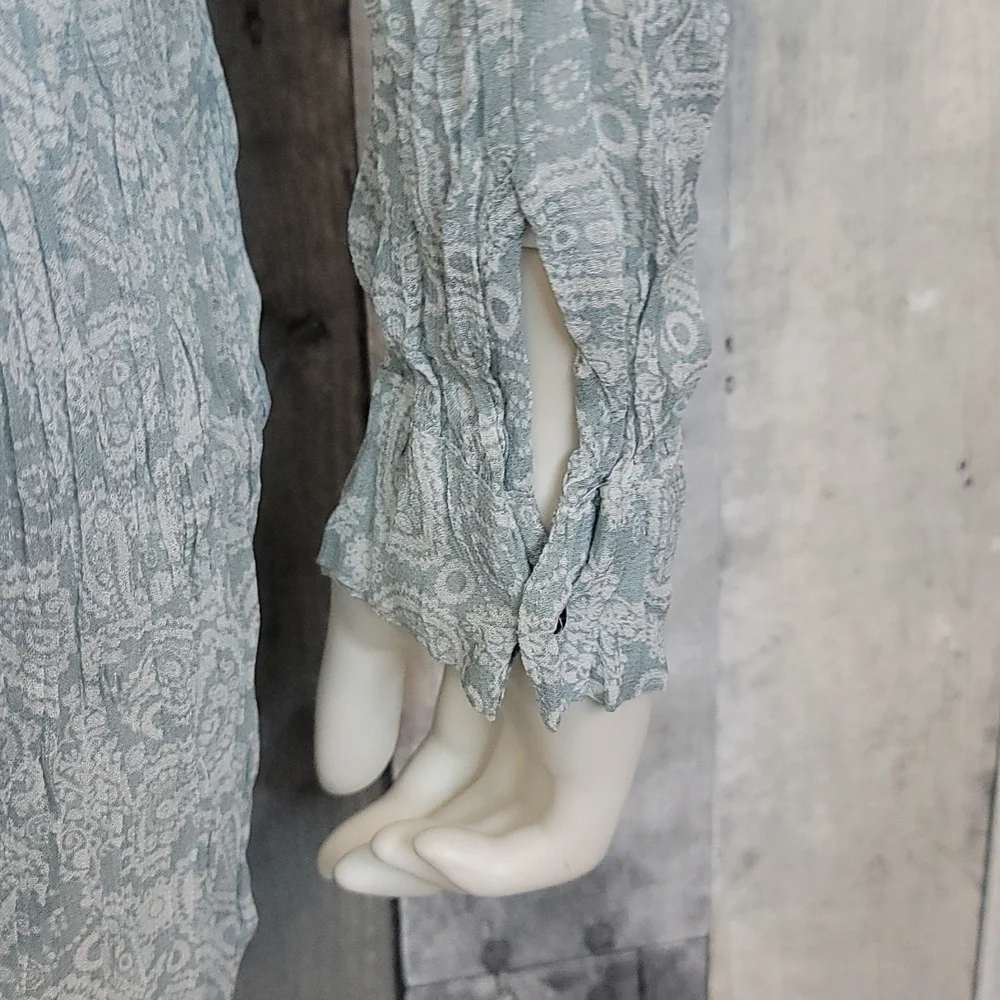 Zara Semi Sheer Wrinkled Button Down Dress - Picture 15 of 16